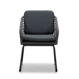 Genua/Tulum Lava Grey dining tuinset | 4 personen | teakhout + touw | 120cm