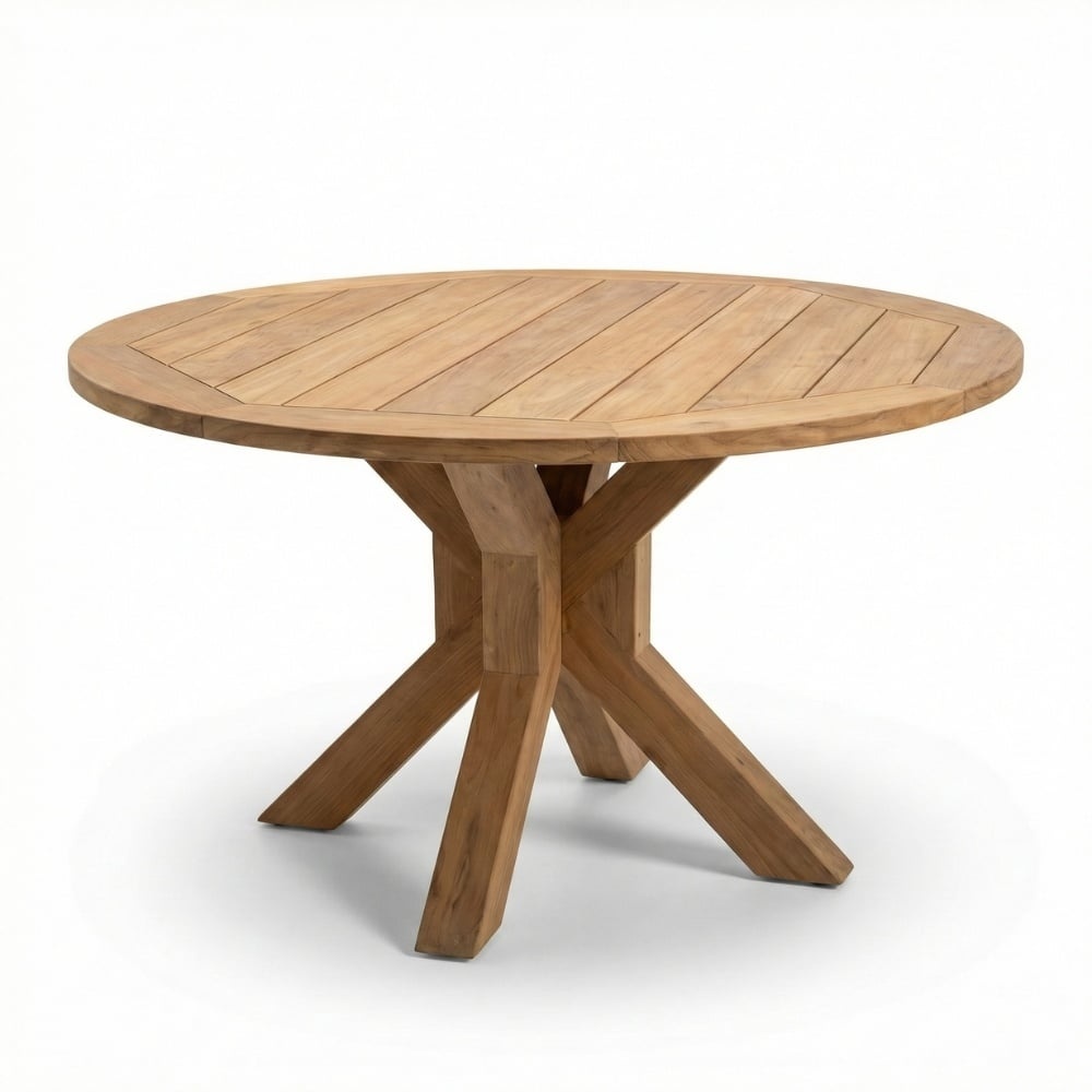 Genua/Tulum Lava Grey dining tuinset | 4 personen | teakhout + touw | 120cm