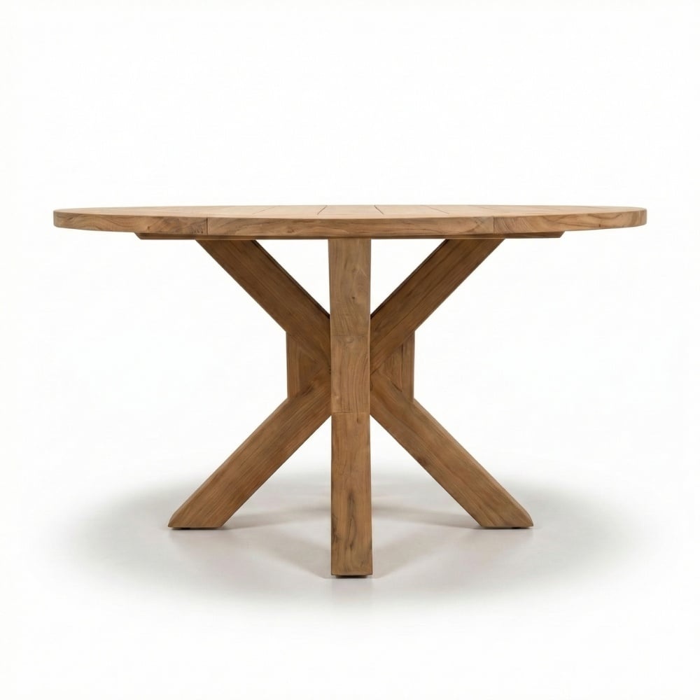 Genua/Tulum Lava Grey dining tuinset | 4 personen | teakhout + touw | 120cm