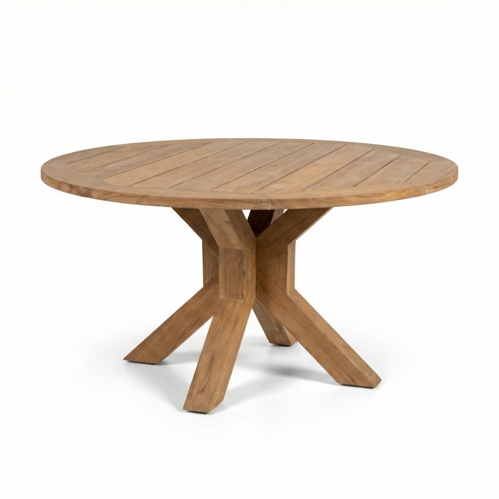 Genua/Portofino Sahara Dust dining tuinset | 5 personen | teakhout + touw | 140cm