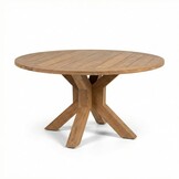 Genua/Tulum Lava Grey dining tuinset | 5 personen | teakhout + touw | 140cm