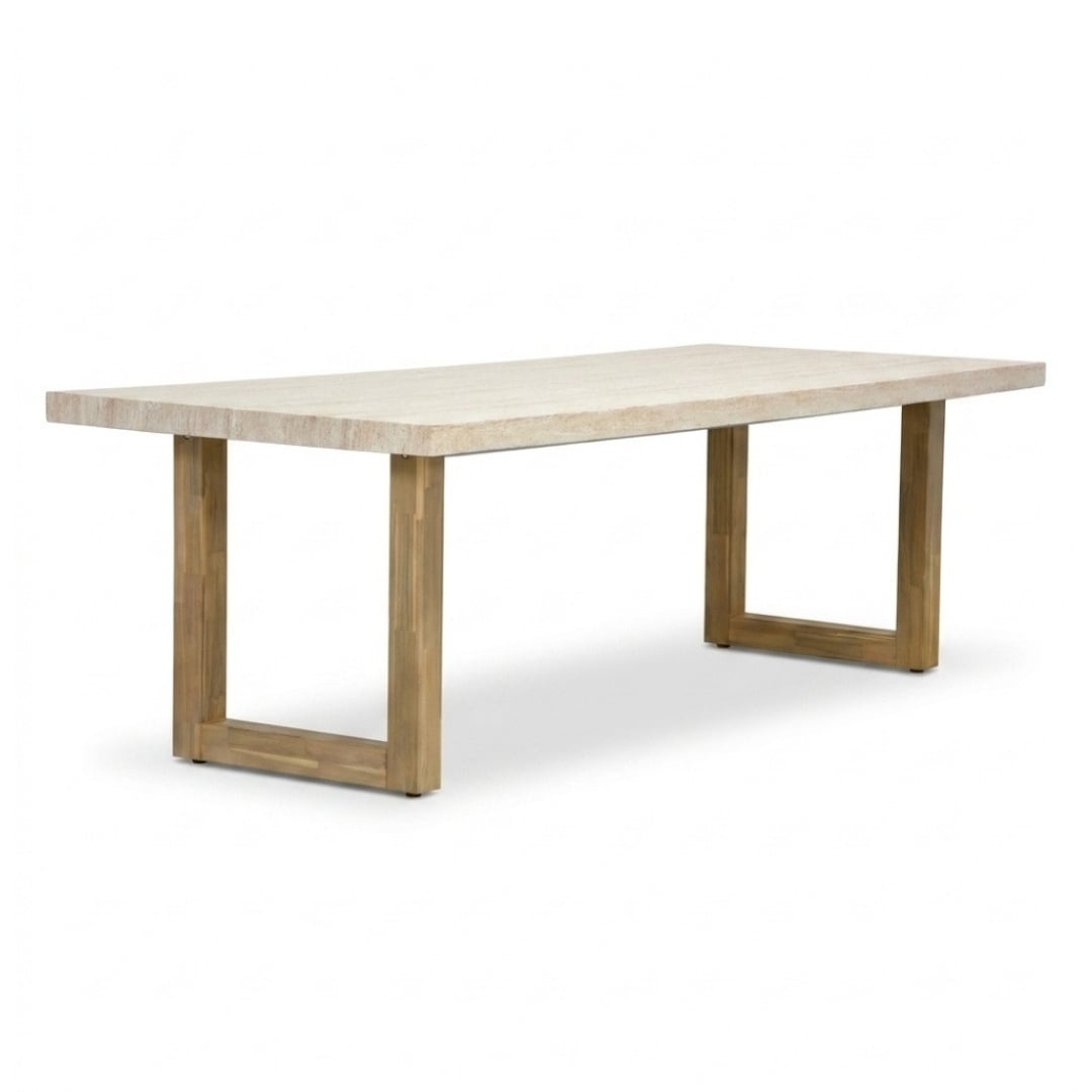 Laurenne/Tulum Sahara Dust dining tuinset | 6 personen | polystone + touw | 250cm