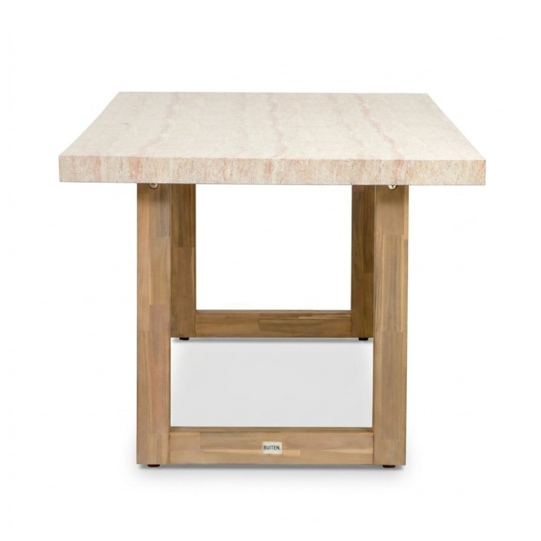 Laurenne/Tulum Sahara Dust dining tuinset | 6 personen | polystone + touw | 250cm