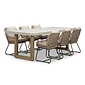 BUITEN living Laurenne/Portofino Sahara Dust dining tuinset | 6 personen | polystone + touw | 250cm