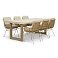 BUITEN living Laurenne/Carlos beige dining tuinset | 6 personen | polystone + wicker | 250cm