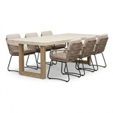 Laurenne/Harper Sahara Dust dining tuinset | 6 personen | polystone + touw | 250cm