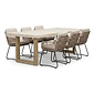 BUITEN living Laurenne/Harper Sahara Dust dining tuinset | 6 personen | polystone + touw | 250cm