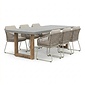 BUITEN living Lausanne/Tulum Almond Beige dining tuinset | 6 personen | polystone + touw | 250cm