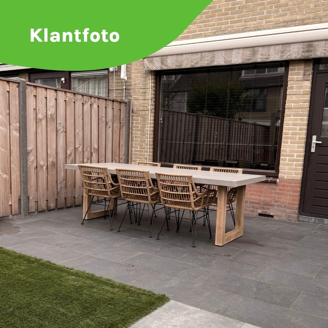 Lausanne/Flora Sahara Dust dining tuinset | 6 personen | polystone + touw | 250cm