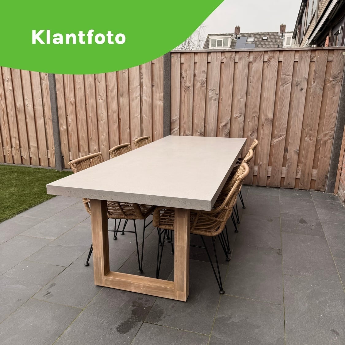 Lausanne/Flora Sahara Dust dining tuinset | 6 personen | polystone + touw | 250cm