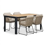 Liverpool/Tulum Sahara Dust dining tuinset | 4 personen | polywood + touw | 160cm