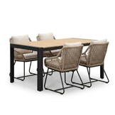 Liverpool/Portofino Sahara Dust dining tuinset | 4 personen | polywood + touw | 160cm