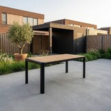 Liverpool/Tulum Lava Grey dining tuinset | 4 personen | polywood + touw | 160cm