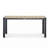 Liverpool/Tulum Lava Grey dining tuinset | 4 personen | polywood + touw | 160cm