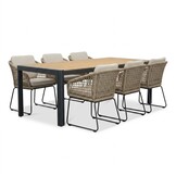 Liverpool/Tulum Sahara Dust dining tuinset | 6 personen | polywood + touw | 205cm