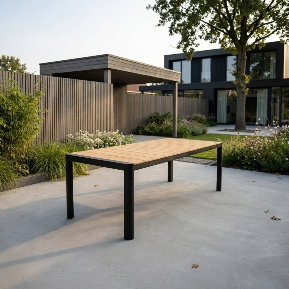Liverpool/Tulum Sahara Dust dining tuinset | 6 personen | polywood + touw | 205cm