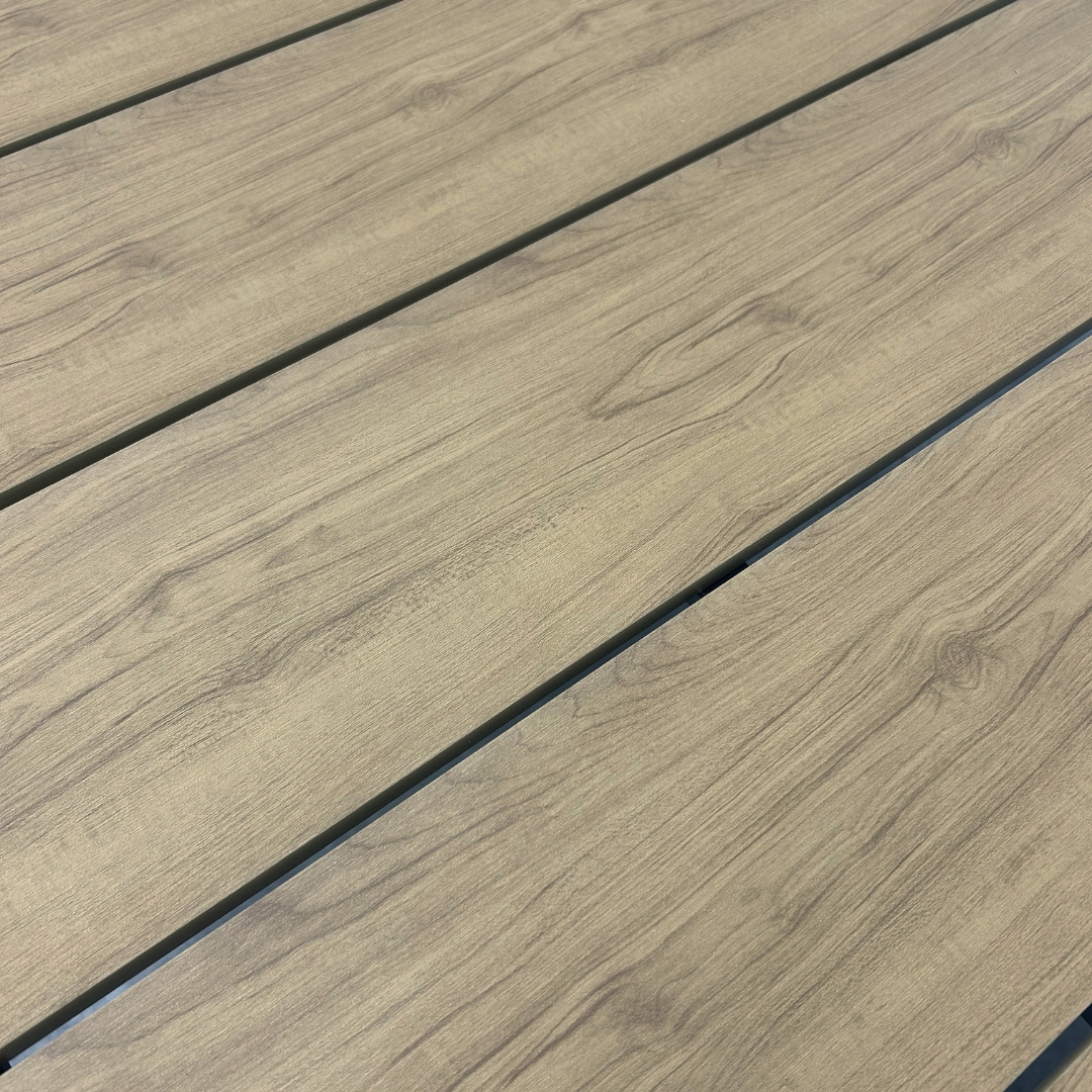 Liverpool/Portofino Sahara Dust dining tuinset | 6 personen | polywood + touw | 205cm