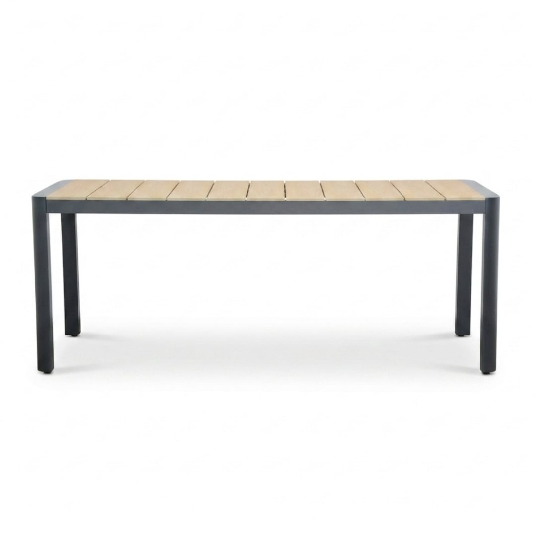 Liverpool/Tulum Lava Grey dining tuinset | 6 personen | polywood + touw | 205cm