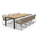 Liverpool/Tulum Sahara Dust dining tuinset | 8 personen | polywood + touw | 258cm