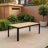 Liverpool/Tulum Lava Grey dining tuinset | 8 personen | polywood + touw | 258cm
