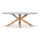 Livorno/Gianna Almond Beige dining tuinset | 4 personen | polystone + touw | 200cm