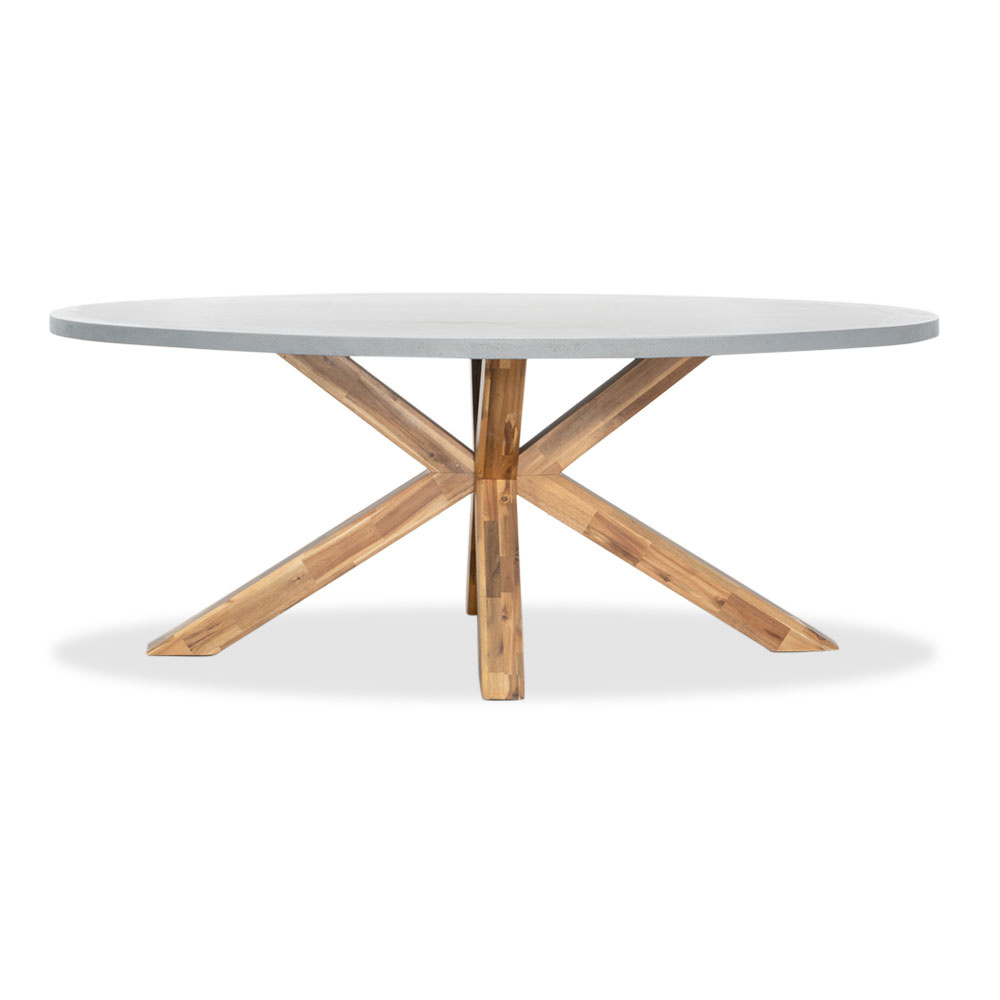 Livorno/Gianna Almond Beige dining tuinset | 4 personen | polystone + touw | 200cm