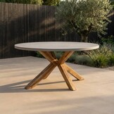 Livorno/Carlos beige dining tuinset | 4 personen | polystone + wicker | 200cm