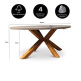 Livorno/Carlos beige dining tuinset | 4 personen | polystone + wicker | 200cm