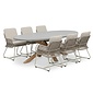 BUITEN living Livorno/Gianna Almond Beige dining tuinset | 6 personen | polystone + touw | 240cm