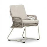 Livorno/Gianna Almond Beige dining tuinset | 6 personen | polystone + touw | 240cm