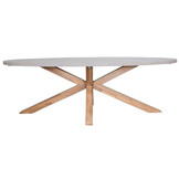 Livorno/Gianna Almond Beige dining tuinset | 6 personen | polystone + touw | 240cm