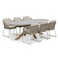 BUITEN living Livorno/Tulum Almond Beige dining tuinset | 6 personen | polystone + touw | 240cm