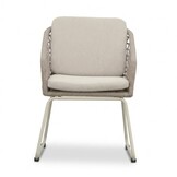 Livorno/Tulum Almond Beige dining tuinset | 6 personen | polystone + touw | 240cm