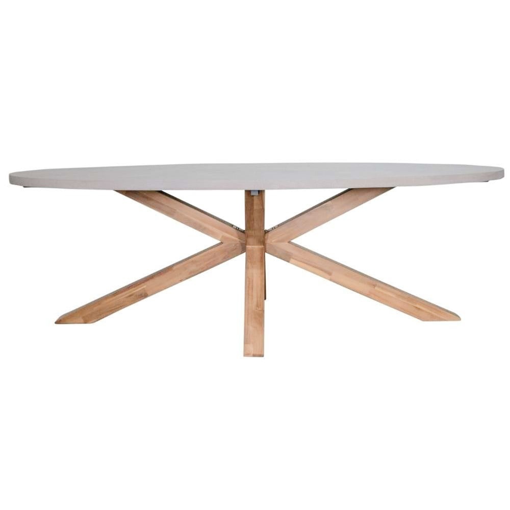 Livorno/Harper Stone Grey dining tuinset | 6 personen | polystone + touw | 240cm
