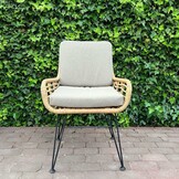 Lorento/Carlos taupe dining tuinset | 6 personen | polystone + wicker | 240cm