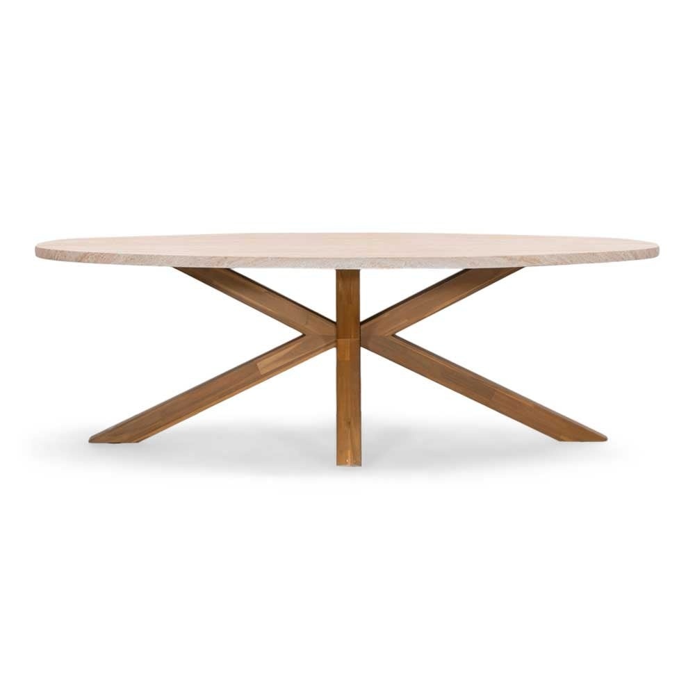 Lorento/Lexis Stone Grey dining tuinset | 6 personen | polystone + touw | 240cm