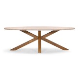 Lorento/Carlos beige dining tuinset | 6 personen | polystone + wicker | 240cm