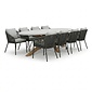 BUITEN living Livorno/Lexis Stone Grey dining tuinset | 8 personen | polystone + touw | 280cm