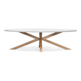 Livorno/Gianna Almond Beige dining tuinset | 8 personen | polystone + touw | 280cm