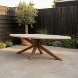 Lorento/Carlos beige dining tuinset | 8 personen | polystone + wicker | 280cm