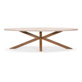 Lorento/Carlos beige dining tuinset | 8 personen | polystone + wicker | 280cm