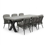 Lyon/Alicante antraciet dining tuinset | 6 personen | polystone + wicker | 250cm
