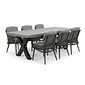 BUITEN living Lyon/Alicante antraciet dining tuinset | 6 personen | polystone + wicker | 250cm