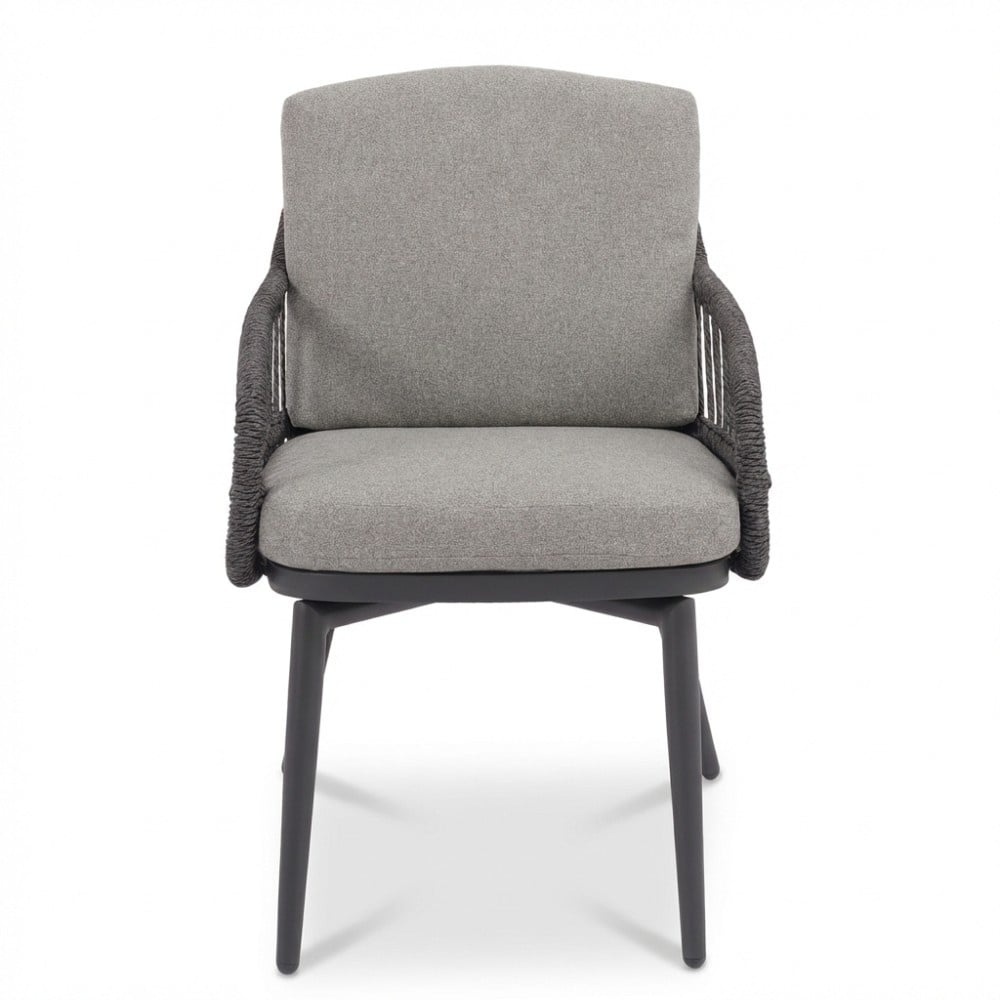 Lyon/Alicante antraciet dining tuinset | 6 personen | polystone + wicker | 250cm