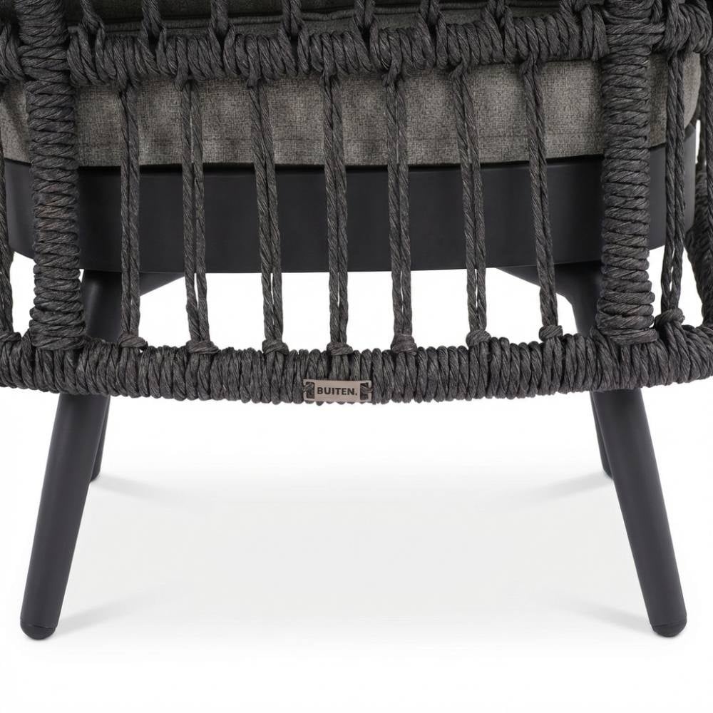 Lyon/Alicante antraciet dining tuinset | 6 personen | polystone + wicker | 250cm
