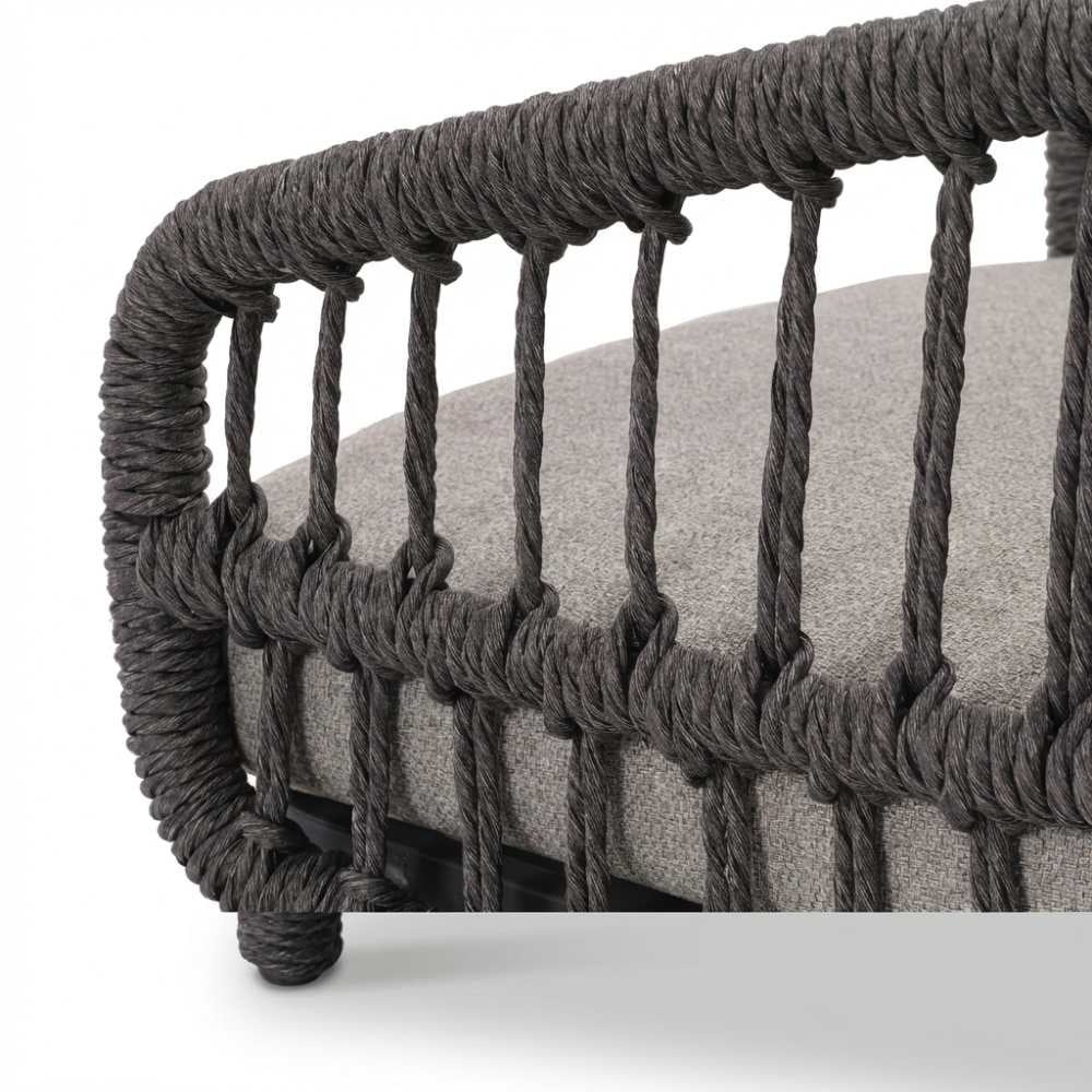 Lyon/Alicante antraciet dining tuinset | 6 personen | polystone + wicker | 250cm