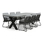 BUITEN living Lyon/Gianna Stone Grey dining tuinset | 6 personen | polystone + touw | 250cm