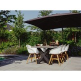 Lyon/Harper Stone Grey dining tuinset | 6 personen | polystone + touw | 250cm