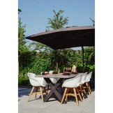 Lyon/Harper Stone Grey dining tuinset | 6 personen | polystone + touw | 250cm