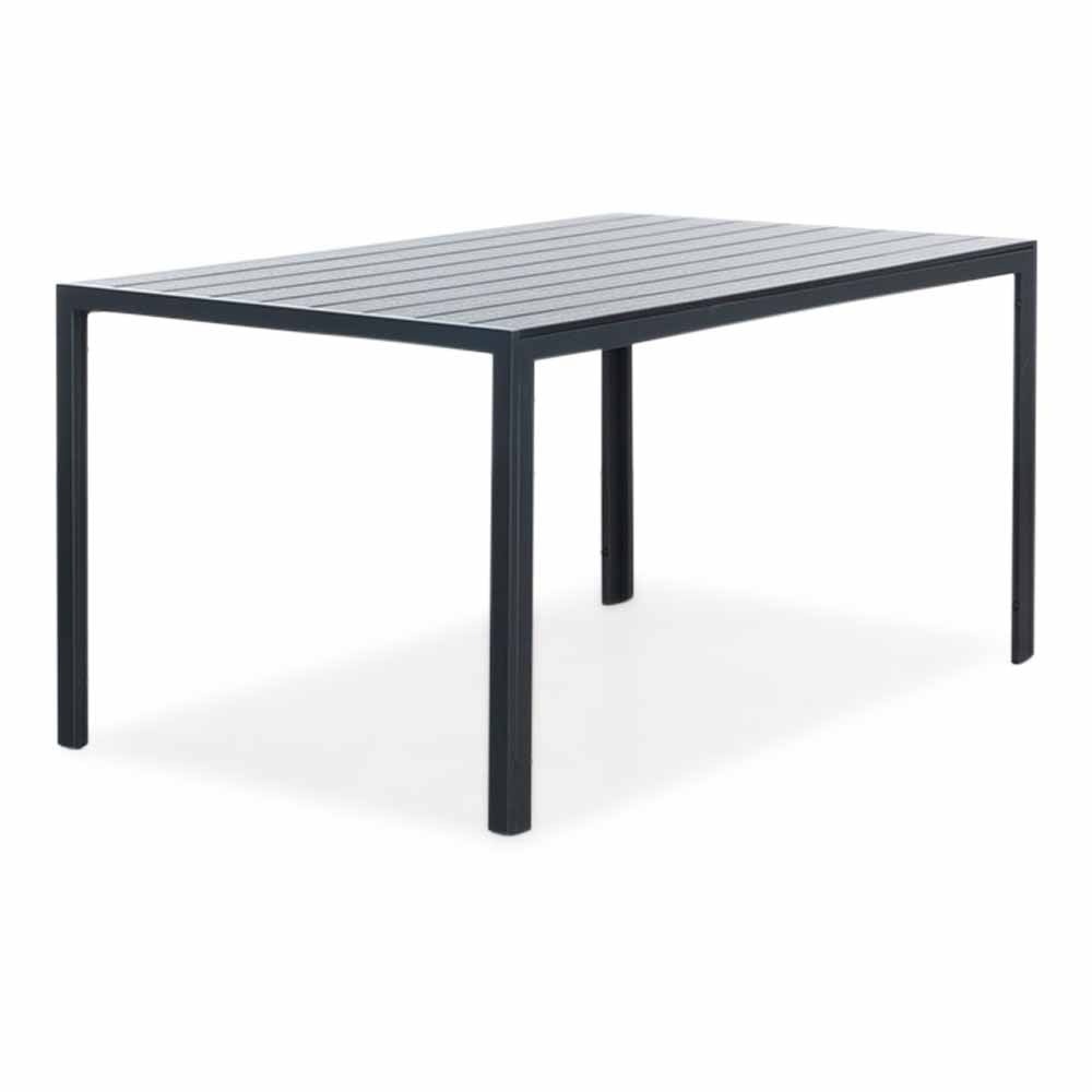 Manchester zwart/Tulum Sahara Dust dining tuinset | 4 personen | polywood + touw | 150cm
